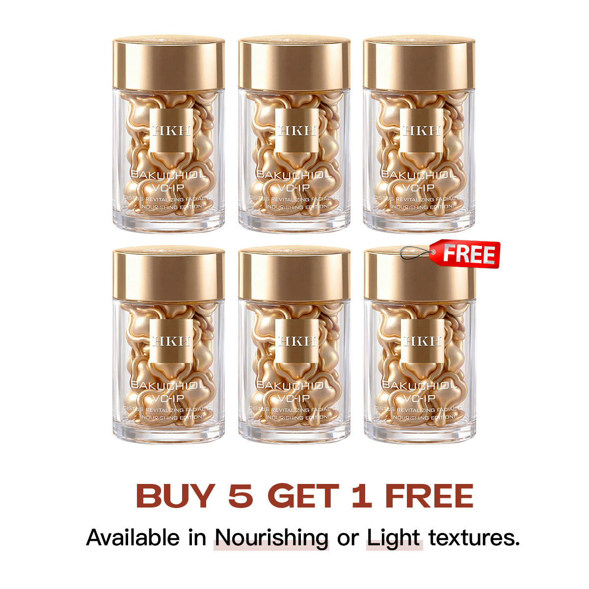 BUY 5 GET 1 FREE/HKH Plant Retinol (Low-Irritation)+ Vitamin C TIME CAPSULE Rapid Skin Renewing Anti-Aging Face Serum Capsules, Improve Appearance of Dark Spots, Tone, Fine Lines, Travel Friendly (30 Capsules)