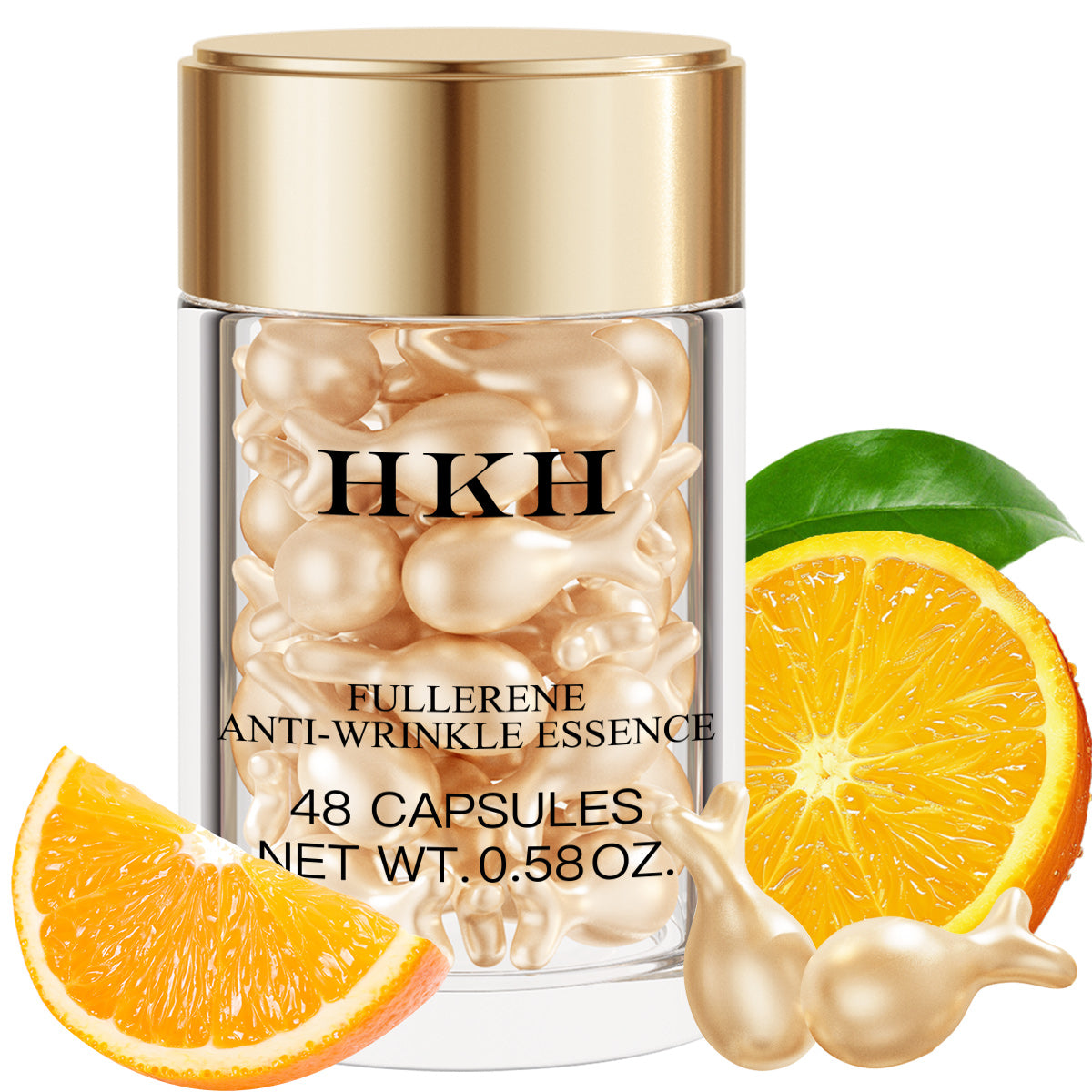 HKH Vitamin C Serum for Face: 48 Capsules Retinol Anti-Aging Wrinkle Repair Serum - Vitamin E Niacinamide Oil for Women - Daily Deep Skin Care for Fine Lines Smoothing Hydrating Brightening