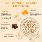 HKH Vitamin C Super Serum for Face - Anti Aging Skincare Vitamin E Facial Serum Capsules with Niacinamide - Vit C Serum Oil for Women - Moisturise & Even Skin Tone - Travel Friendly (38 Capsules)