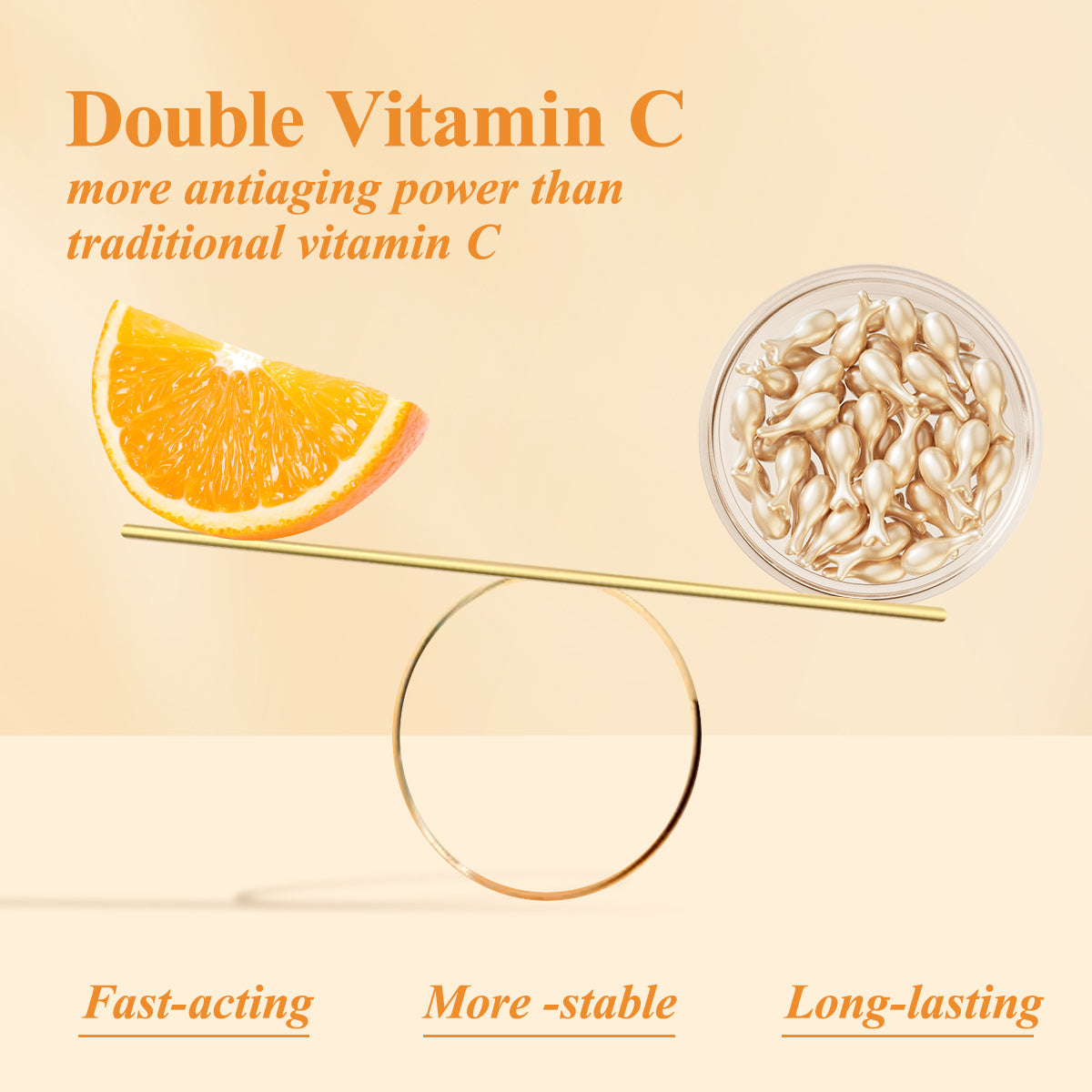 HKH Vitamin C Super Serum for Face - Anti Aging Skincare Vitamin E Facial Serum Capsules with Niacinamide - Vit C Serum Oil for Women - Moisturise & Even Skin Tone - Travel Friendly (38 Capsules)