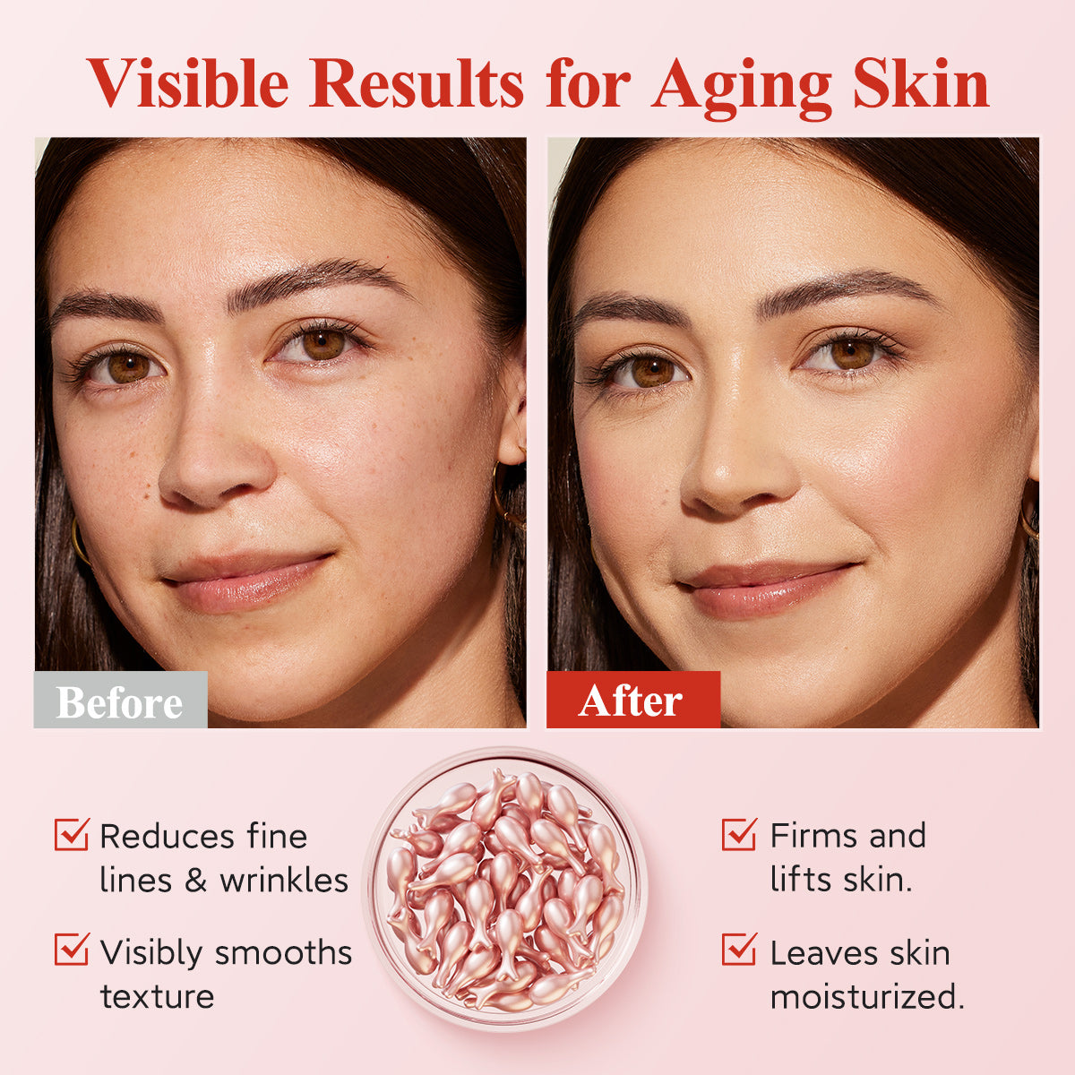 HKH Retinol Serum Capsules for Face: Anti-aging Wrinkle Skincare Serum with Vitamin A & E Collagen for Women - Moisturising Smoothing Fine Lines & Firming Skin - Travel Friendly (38 Capsules)