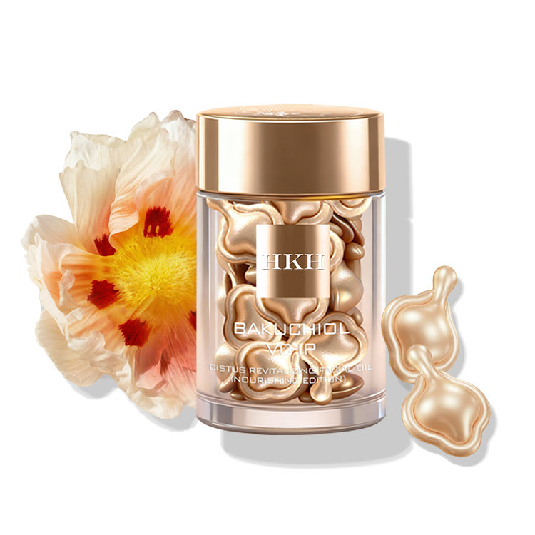 HKH Bakuchiol Retinol Serum Capsules: 30 Single-Dose Anti-Aging Wrinkle Serum with HPR & Vitamin C for Women 25-55 - Improves Wrinkles & Dark Spots - Firming Smoothing & Hydrating - Travel-Friendly