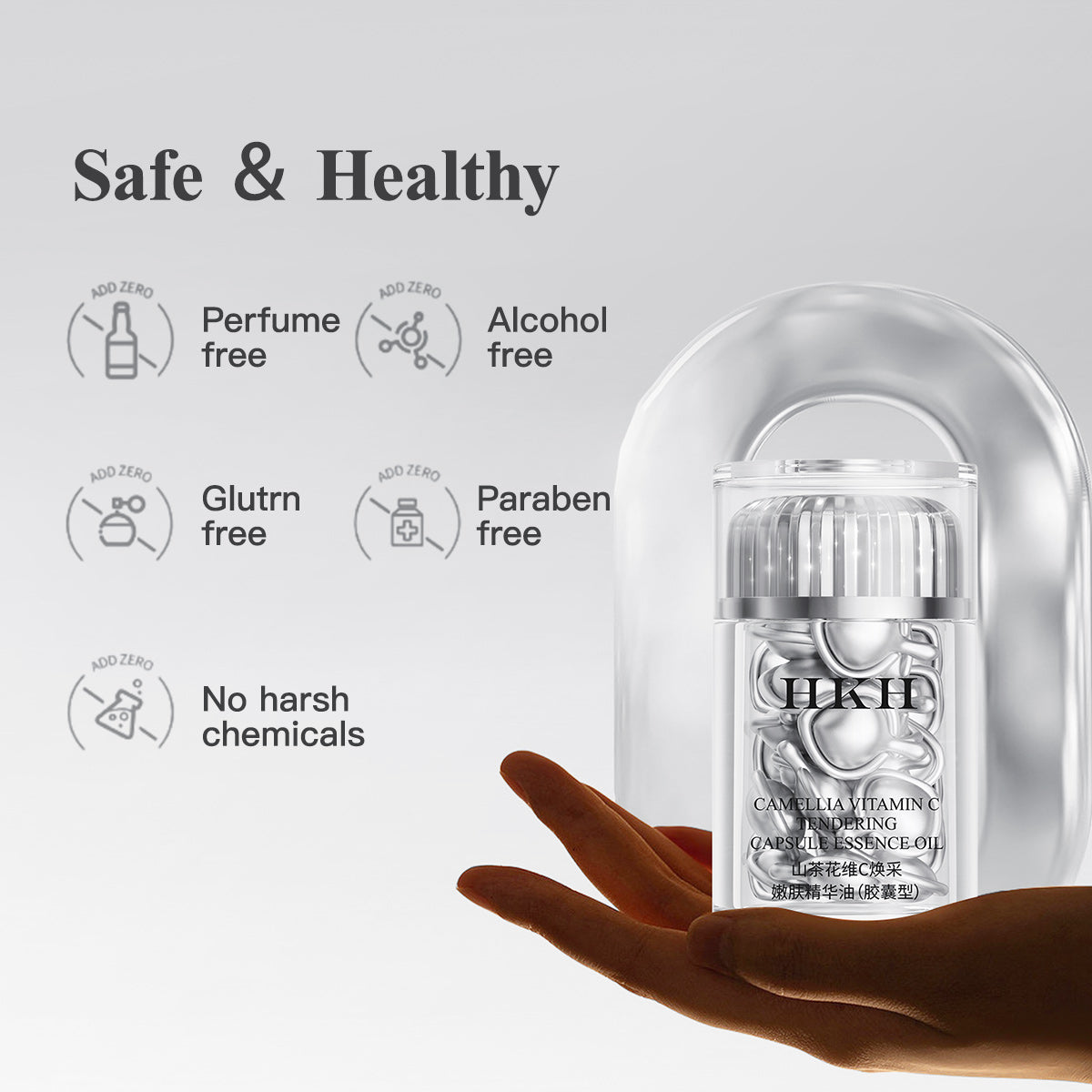 Triple Vitamin C Serum Capsules For Face: Dark Spots Correction with Camellia Niacinamide VE Anti-Aging Skincare Serum For Women - 28 Capsules To Tighten Sagging Skin And Fine Lines